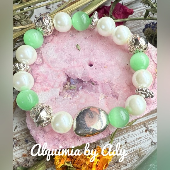 Alquimia Green and Silver Beaded Bracelet - Picture 1 of 1